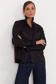 Dante Frill Poplin Shirt (Black)