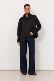 Dante Frill Poplin Shirt (Black)