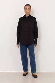 Raya Poplin Shirt (Black)