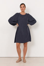Sorrel Cupro Short Dress (Navy)