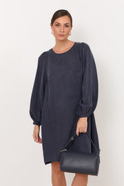 Sorrel Cupro Short Dress (Navy)