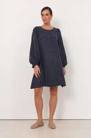 Sorrel Cupro Short Dress (Navy)
