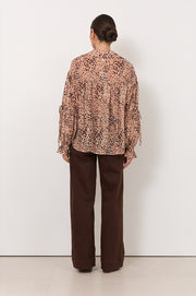 Darby Tie Detail Shirt (Leopard)