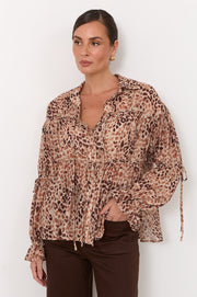 Darby Tie Detail Shirt (Leopard)