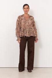 Darby Tie Detail Shirt (Leopard)