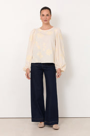 Emery Embroidered Top (Cream)