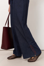 Sabina Lightweight Denim Embroidered Pant (Denim)