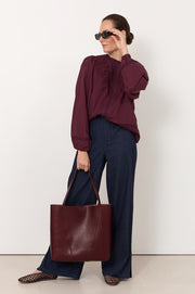 Sabina Lightweight Denim Embroidered Pant (Denim)
