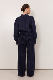 Lucy Corduroy Stripe Pant (Navy)