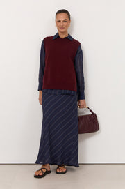 Gold Handle Gathered Mini Bag (Plum)