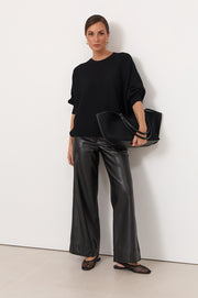 Agatha Faux Leather Pant (Black)