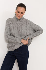 Tegan Cable Knit Jumper (Grey)