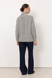 Tegan Cable Knit Jumper (Grey)