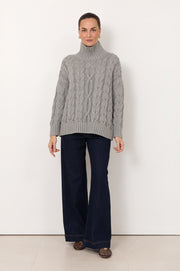 Tegan Cable Knit Jumper (Grey)