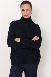 Tegan Cable Knit Jumper (Navy)
