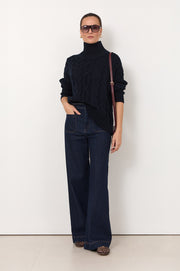 Tegan Cable Knit Jumper (Navy)