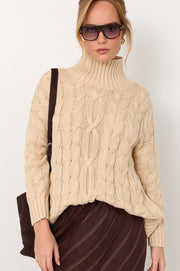 Tegan Cable Knit Jumper (Oat)