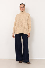 Tegan Cable Knit Jumper (Oat)