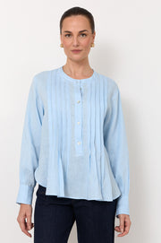 Thea Pleated Top (Blue)