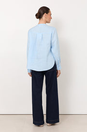 Thea Pleated Top (Blue)