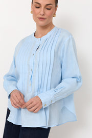 Thea Pleated Top (Blue)