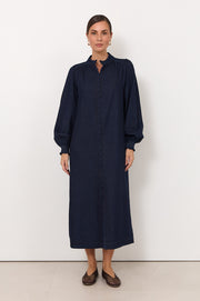 Lilian Lightweight Denim Midi Shirt Dress (Denim)