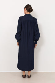 Lilian Lightweight Denim Midi Shirt Dress (Denim)