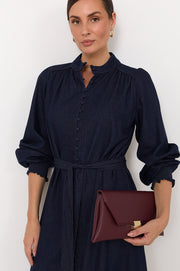Lilian Lightweight Denim Midi Shirt Dress (Denim)