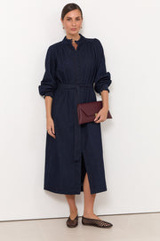 Lilian Lightweight Denim Midi Shirt Dress (Denim)