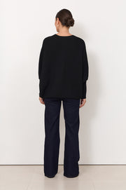 Marisol Batwing Knit Top (Black)