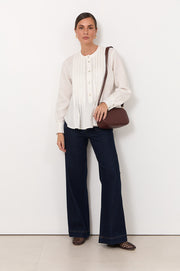 Thea Pleated Top (White)