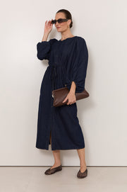 Cosima Lightweight Denim Midi Dress (Denim)
