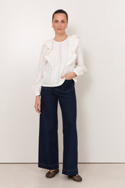 Shannon Ruffle Top (White)