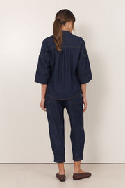 Ashlyn Cropped Lightweight Denim Pant (Denim)