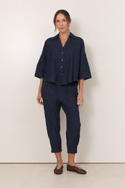 Ashlyn Cropped Lightweight Denim Pant (Denim)