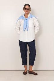 Ashlyn Cropped Lightweight Denim Pant (Denim)