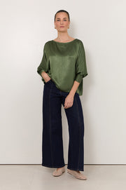 Adele Wide Leg Jean (Dark Denim)