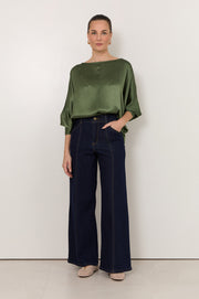 Adele Wide Leg Jean (Dark Denim)