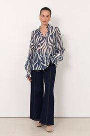 Sandra Long Sleeve Top (Zebra)