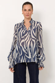 Sandra Long Sleeve Top (Zebra)