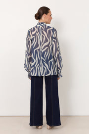 Sandra Long Sleeve Top (Zebra)