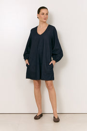 Delphine Lightweight Denim Short Dress (Denim)