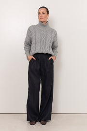 Karmine Pleated Pant (Black)