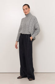 Karmine Pleated Pant (Black)