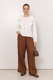 Shannon Ruffle Top (White)