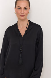 Sacha Long Sleeve Top (Black)
