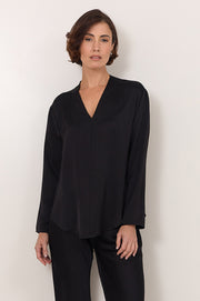 Sacha Long Sleeve Top (Black)