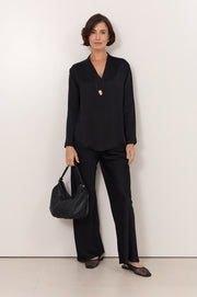 Sacha Long Sleeve Top (Black)