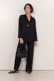 Cairo Bias Cut Pant (Black)