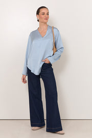 Sacha Long Sleeve Top (Blue)
